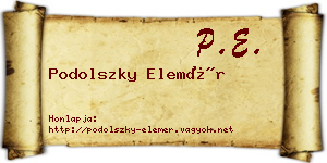 Podolszky Elemér névjegykártya