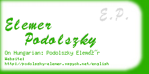 elemer podolszky business card